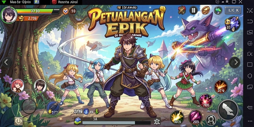 Screenshot gameplay Anime yang menampilkan aksi seru di 2739.