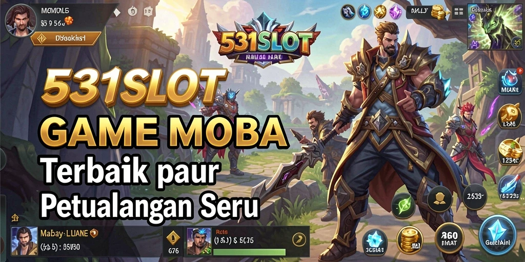 Tangkapan layar utama 531SLOT menampilkan aksi seru dalam pertempuran MOBA.