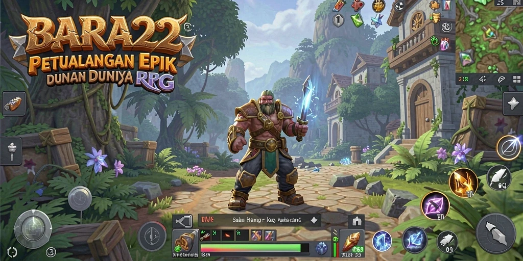 Tampilan gameplay mengasyikkan dari BARA22 yang menunjukkan pertarungan karakter.