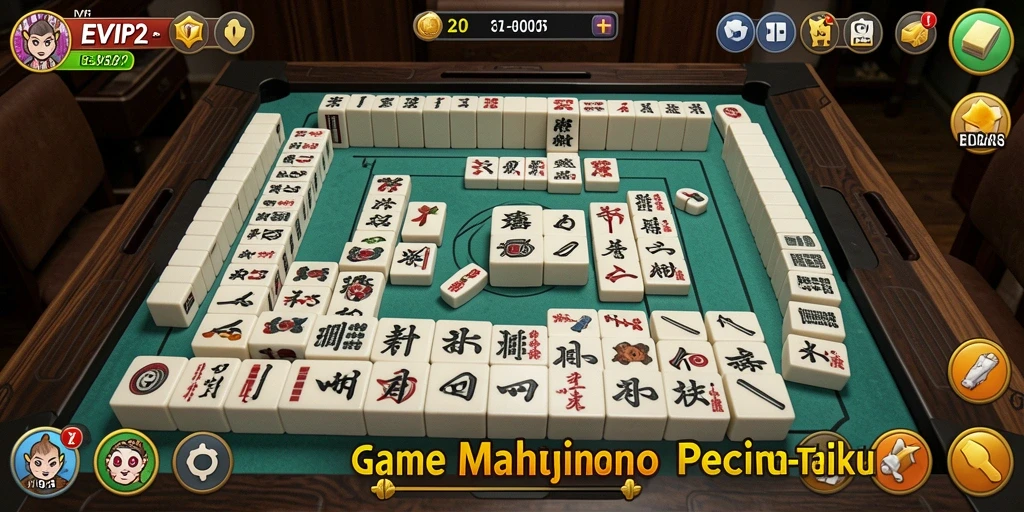Tampilan gameplay Mahjong yang seru dan mendebarkan di EVIP2.