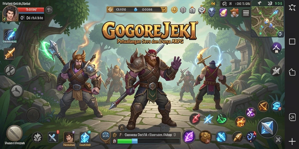 Tampilan gameplay menakjubkan dari GOGOREJEKI dalam aksi ARPG.