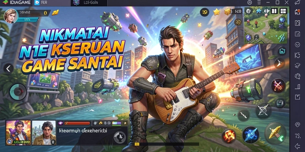 Tampilan menarik dari gameplay santai IDAGAME yang menghibur.
