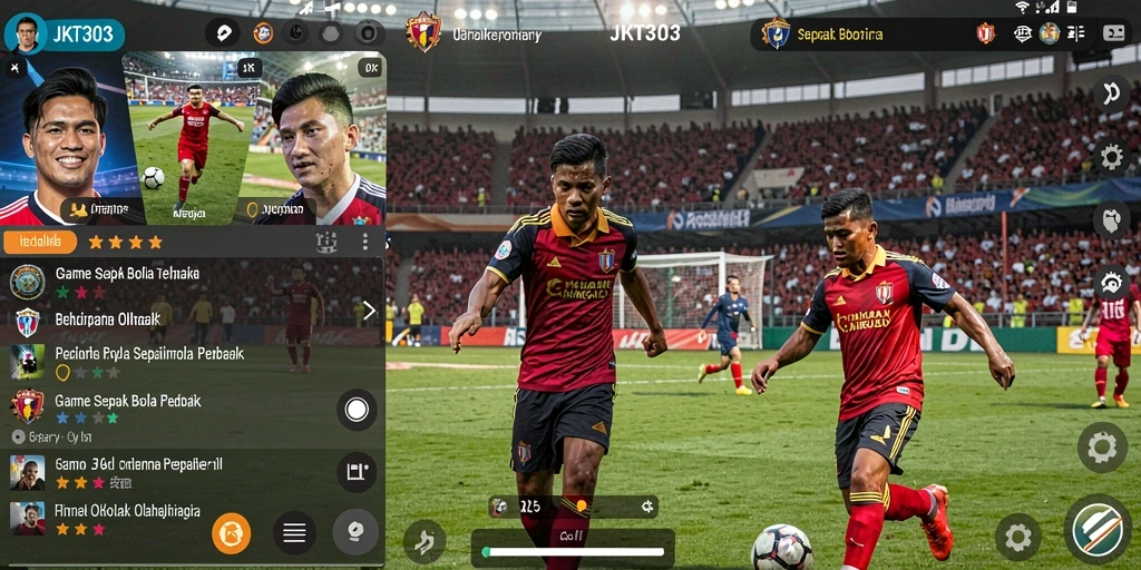 Tampilan gameplay JKT303 dalam aksi sepak bola yang mendebarkan.