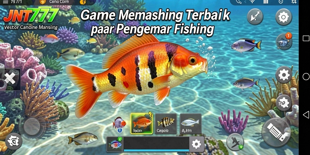 Tampilan gameplay memancing yang mengesankan di JNT777.