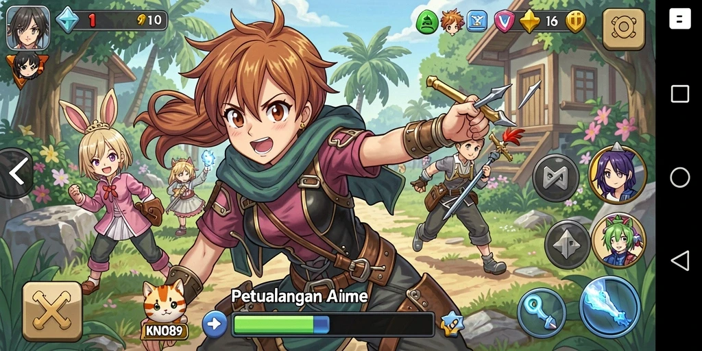 Gameplay KNO89 yang menampilkan aksi seru di dunia Anime.