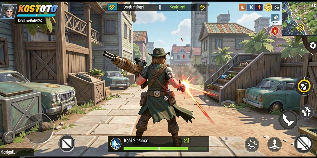 Tampilan gameplay KOSTOTO yang menantang dan menarik.