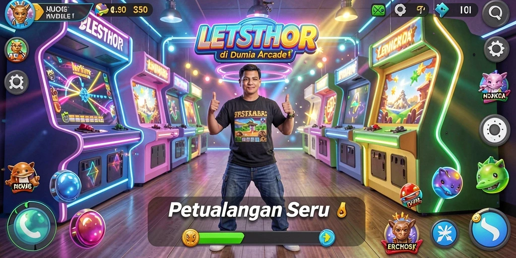 Tampilan gameplay menyenangkan dan penuh aksi dari LETSTHOR.