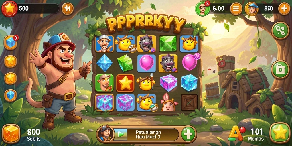 Tampilan gameplay seru di PPRRYY dengan tantangan Match-3.