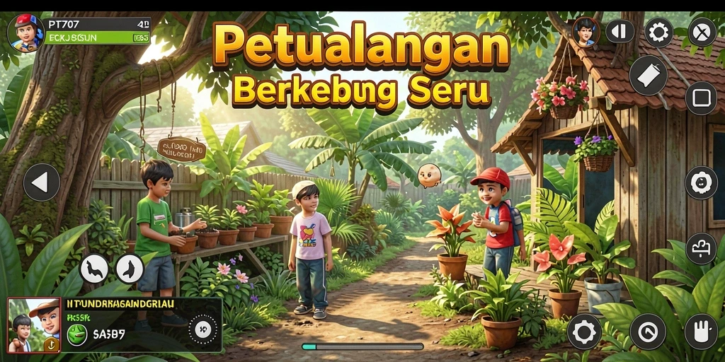Gameplay seru di PT707 menunjukkan aktivitas berkebun yang menyenangkan.
