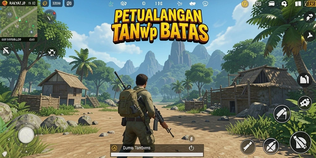 Tampilan khas gameplay RAKYATJP dengan lingkungan luas.