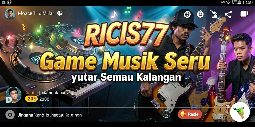 Screenshot RICIS77 menunjukkan pemain bersenang-senang dalam gameplay musik.