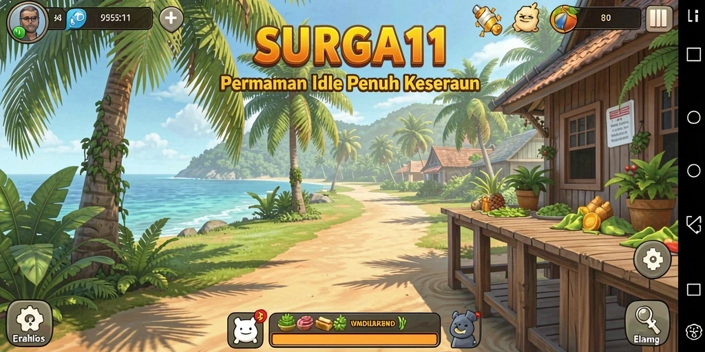 Tangkapan layar menampilkan pengalaman gameplay santai di SURGA11.