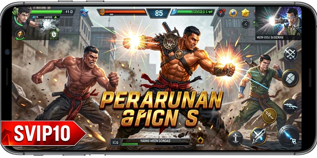 Tangkapan layar gameplay menampilkan pertarungan seru dalam SVIP10.