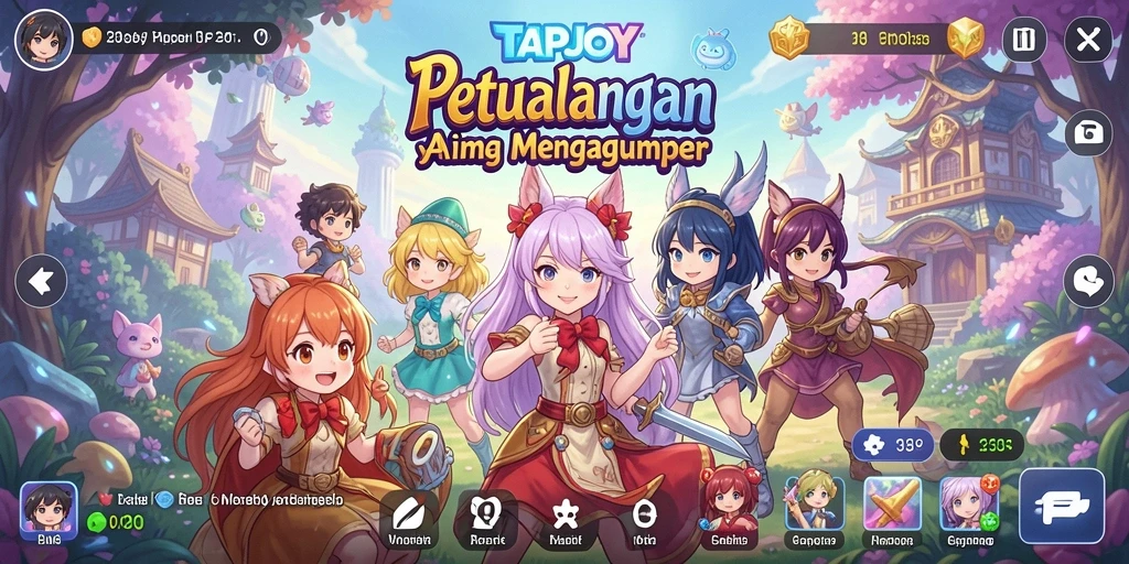 TAPJOY menampilkan gameplay menarik dengan karakter anime yang ikonik.