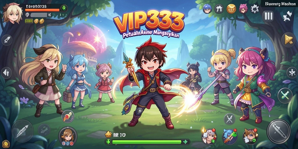Tangkapan layar VIP333 menampilkan aksi seru dalam pertarungan karakter Anime.