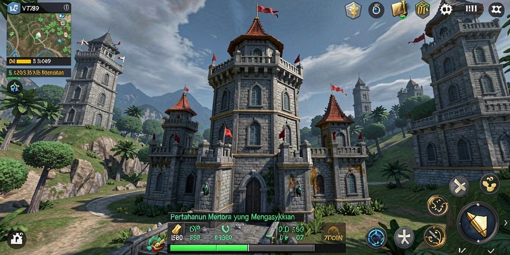 Screenshot VT789 menampilkan aksi mendebarkan dalam permainan Tower Defense.